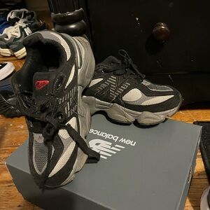 New Balance Kids' Black and Gray 9060 Sneakers